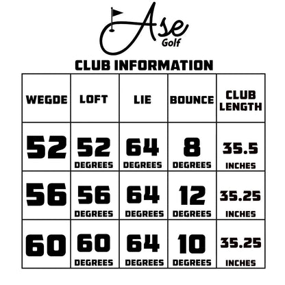Ase BLACKOUT 3-Piece Wedge Set (52,56,60)