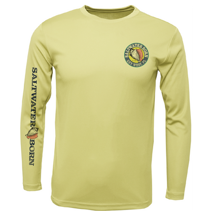 Key West, FL Action Mahi Men's Long Sleeve UPF 50+ Dry-Fit Shirt