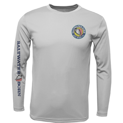 Key West, FL Action Mahi Men's Long Sleeve UPF 50+ Dry-Fit Shirt