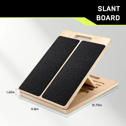 Premium Wood Slant Board Calf Stretcher & Squat Wedge