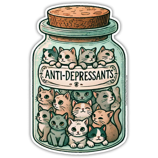 Anti-depressant Cats Flexible Magnet