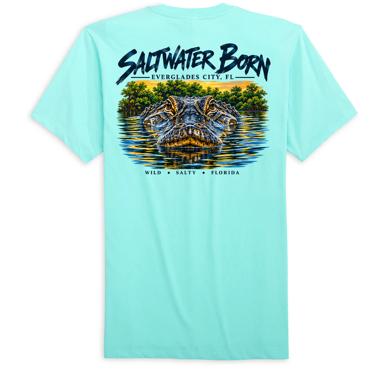 Everglades City, FL Gator Men's Cotton Tee