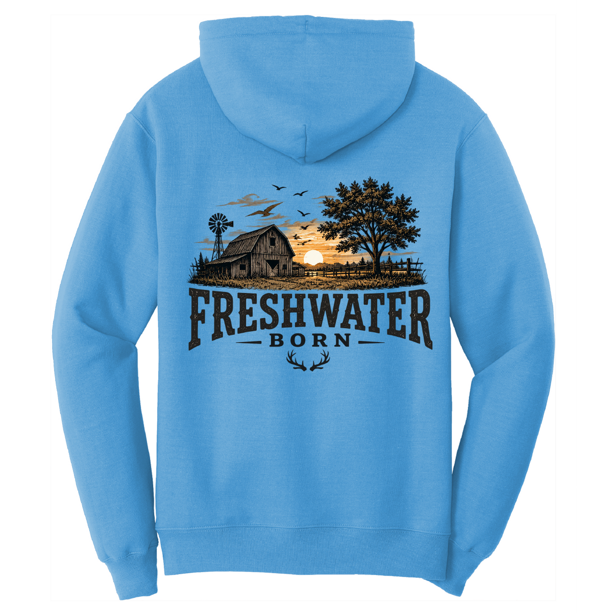 Freshwater Born- Heartland Heritage Men's Cotton Hoodie