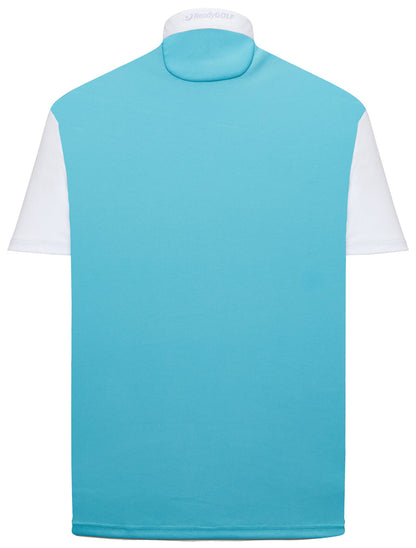 Classic Argyle Mens Golf Polo Shirt - Pink, Light Blue & White by ReadyGOLF