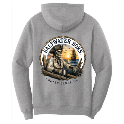 Outer Banks, NC Pirate Men's Cotton Hoodie