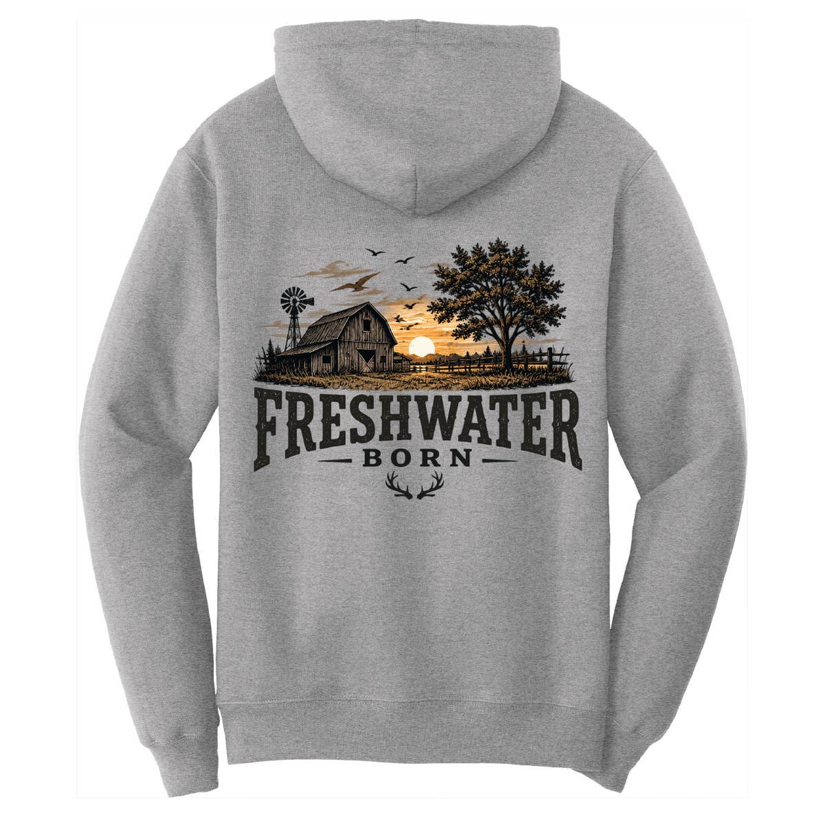 Freshwater Born- Heartland Heritage Men's Cotton Hoodie