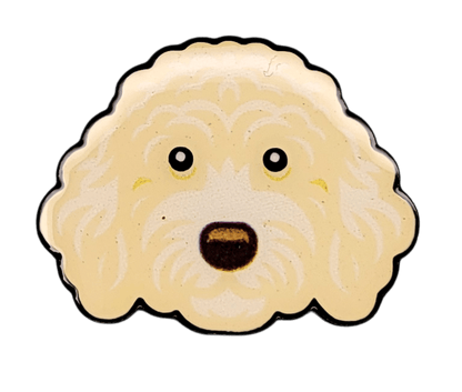 Blonde Doodle Dog Golf Ball Marker with Hat Clip