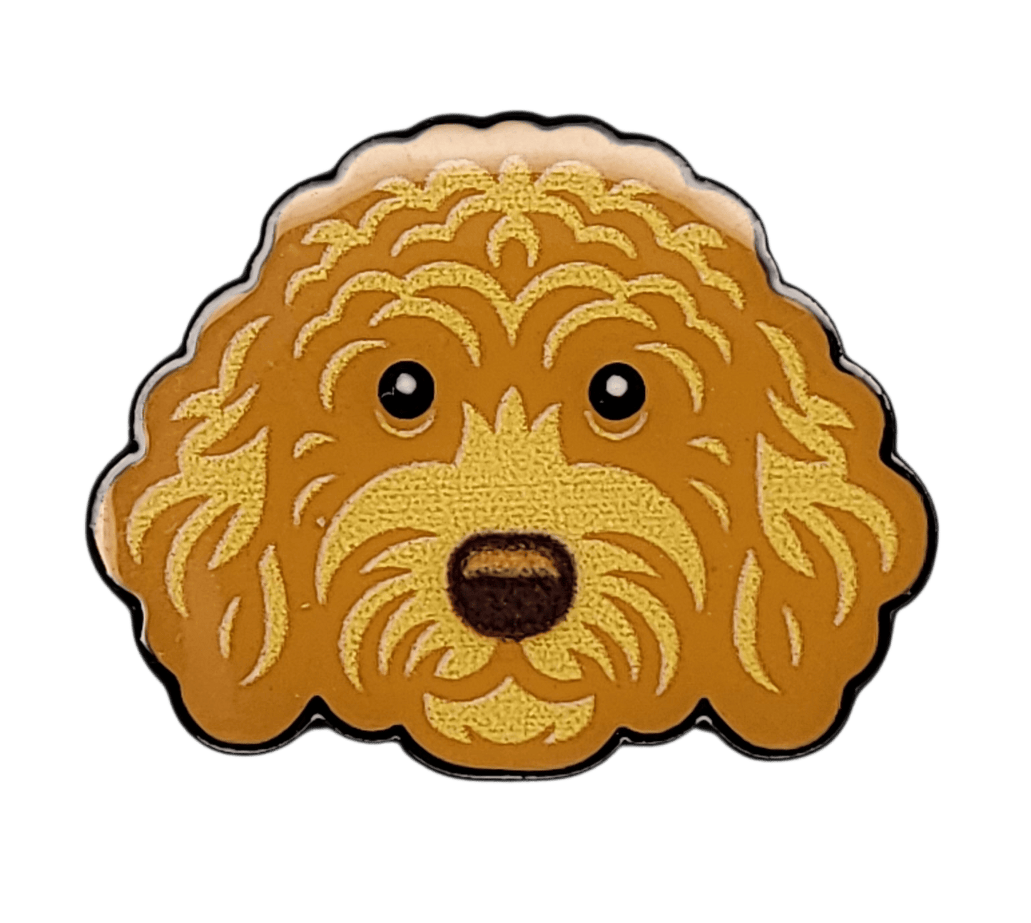Golden Labradoodle Golf Ball Marker with Hat Clip