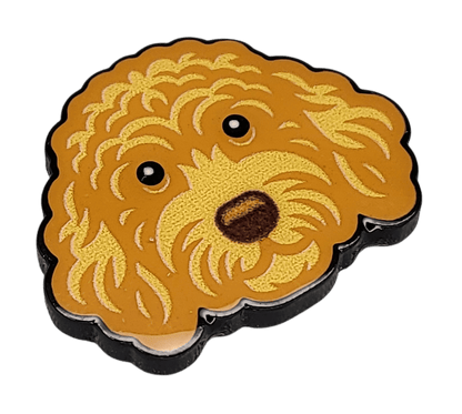 Golden Labradoodle Golf Ball Marker with Hat Clip