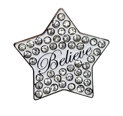 Believe Star with Crystals Ball Marker & Hat Clip by ReadyGOLF