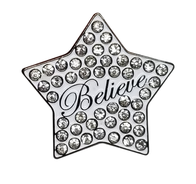 Believe Star with Crystals Ball Marker & Hat Clip by ReadyGOLF