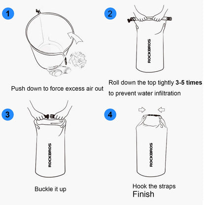 ROCKBROS Waterproof Dry Bag Heavy Durable Beach Backpack 2L 5L 10L 20L 30L Floating Dry Sack