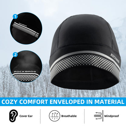 ROCKBROS Thermal Skull Cap Winter Hat for Men  Women, Ear Warmers Helmet Liner