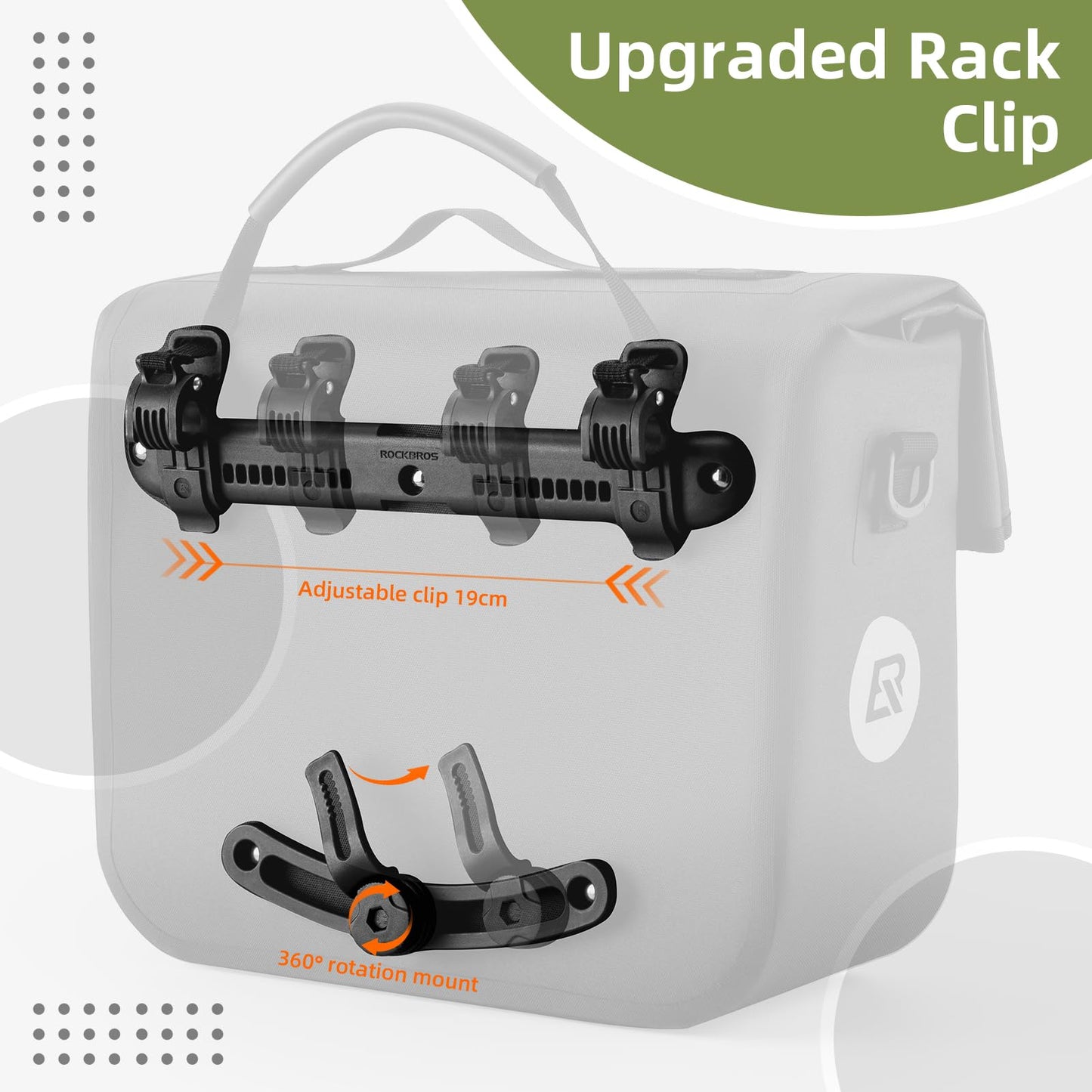 Bike Panniers 15L Waterproof Bike Rack Bag for Cycling Commuting