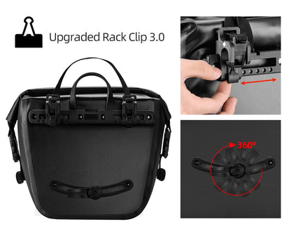 ROCKBROS Front Roller Panniers Bag Sturdy with Handle Shoulder Strap 1 Pair