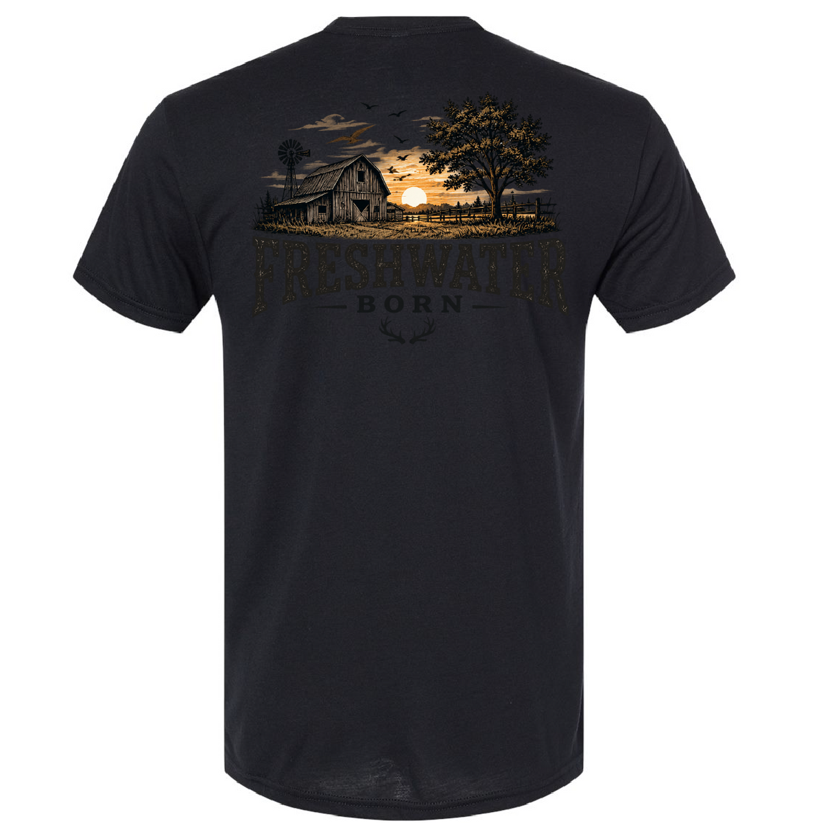Freshwater Born- Heartland Heritage Men's Triblend Tee