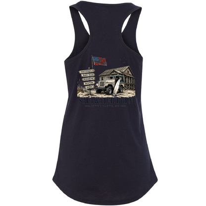Outer Banks, NC Beach Jeep Women's Tank Top