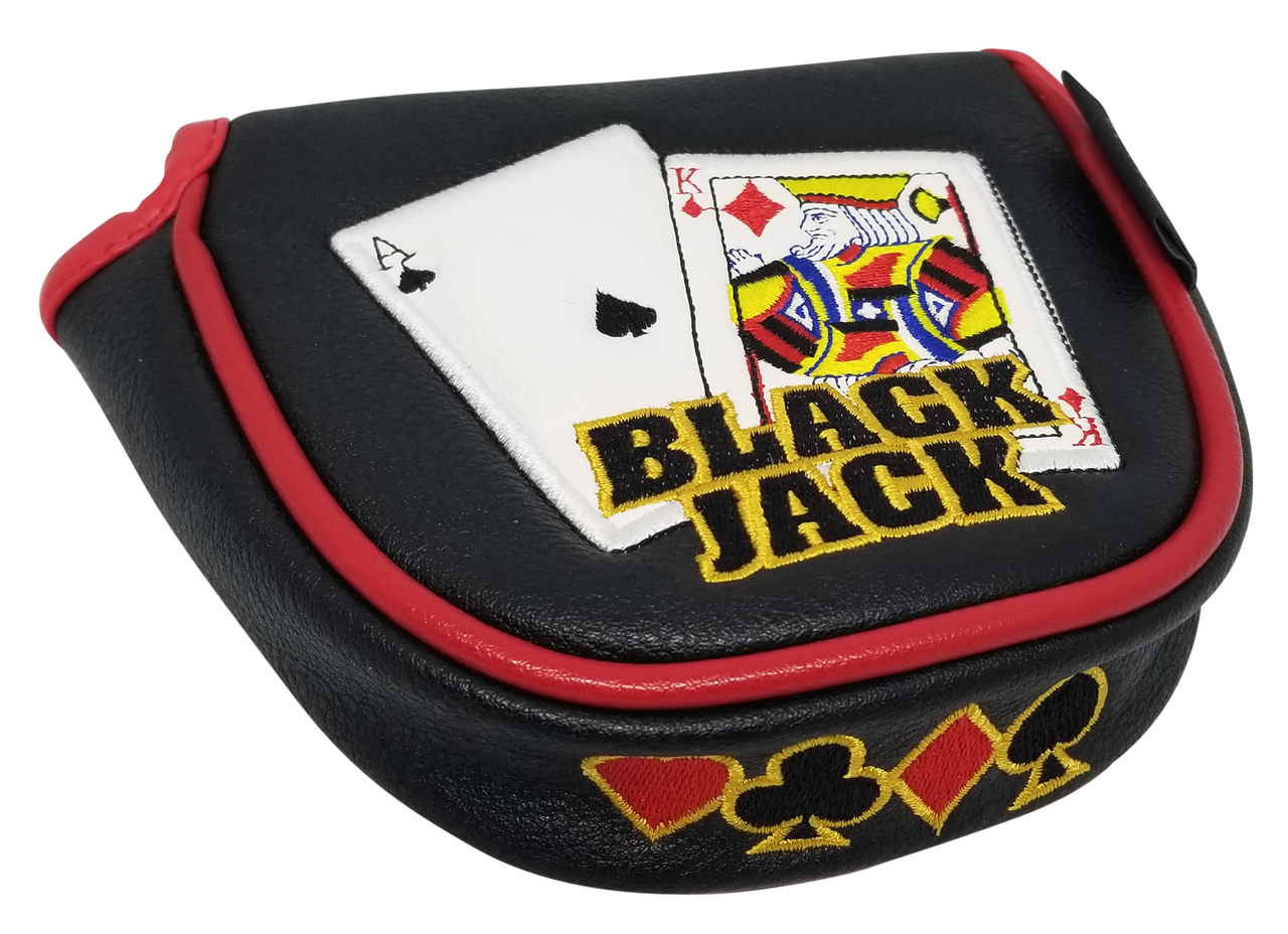 Black Jack Embroidered Mallet Putter Cover by ReadyGOLF