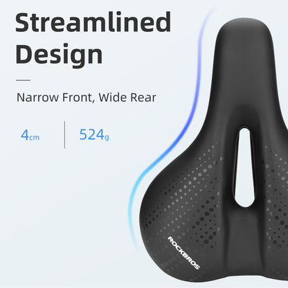 ROCKBROS Comfort Gel Bike Seat Breathable Waterproof Saddle Cruiser/Mountain/Fat Bikes
