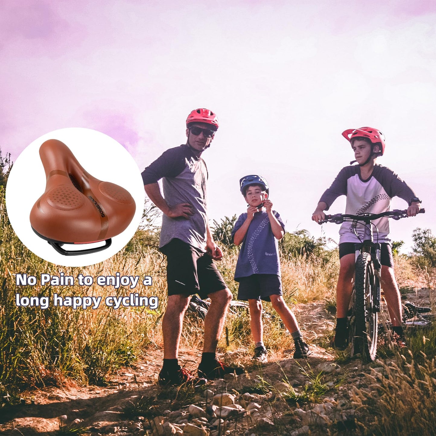 ROCKBROS Comfort Gel Bike Seat Breathable Waterproof Saddle Cruiser/Mountain/Fat Bikes