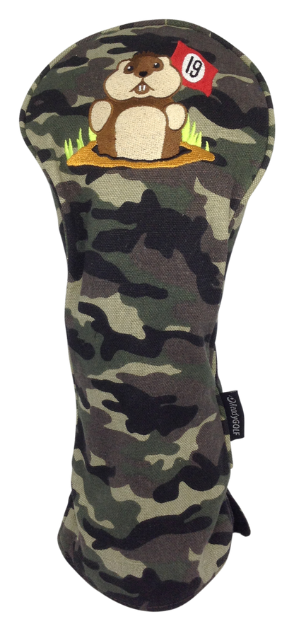 19th Hole Dancing Gopher Camo Embroidered Driver Headcover by ReadyGOLF