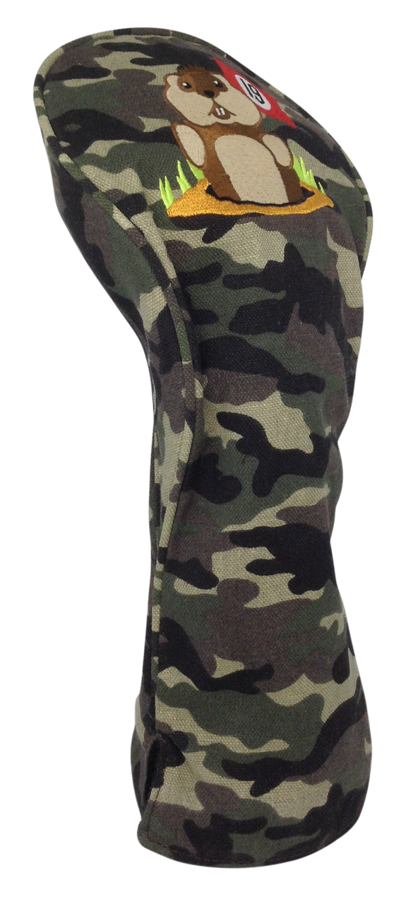 19th Hole Dancing Gopher Camo Embroidered Driver Headcover by ReadyGOLF