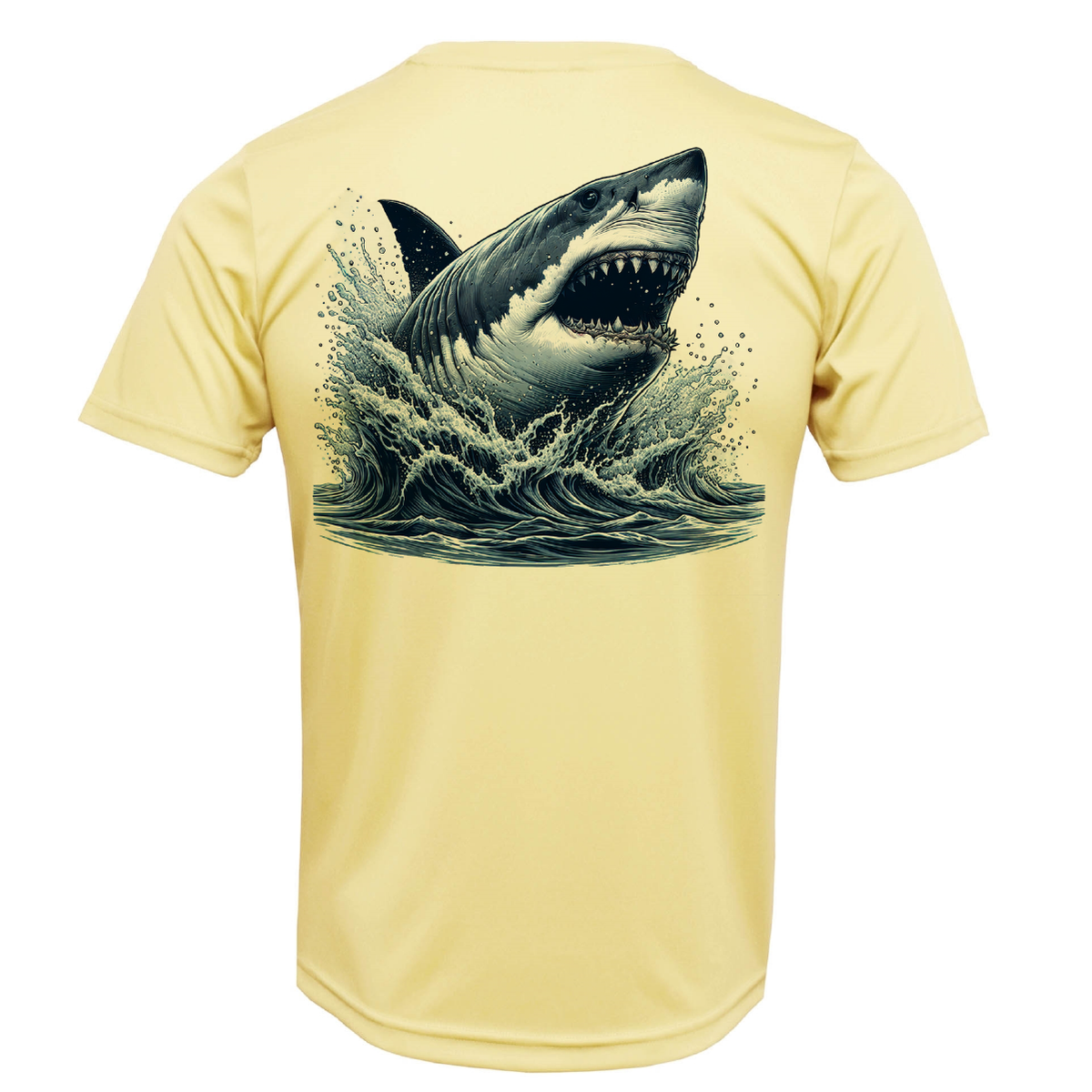 Cape Cod, MA Jaws Boy's Short Sleeve UPF 50+ Dry-Fit Shirt