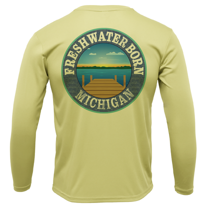 Michigan "Life is Better at the Lake" Men's Long Sleeve UPF 50+ Dry-Fit Shirt