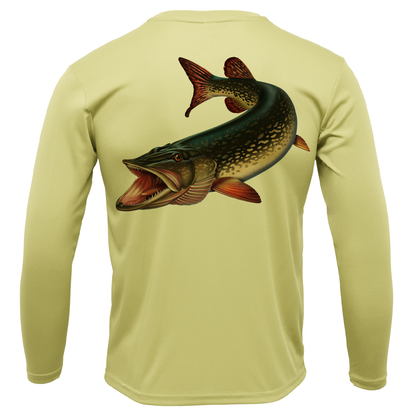 Florida Freshwater Born Pike Men's Long Sleeve UPF 50+ Dry-Fit Shirt