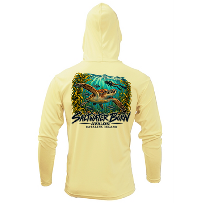 Avalon, CA Turtle Men's Long Sleeve UPF 50+ Dry-Fit Hoodie