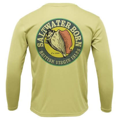 British Virgin Islands Flag Men's Long Sleeve UPF 50+ Dry-Fit Shirt