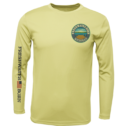 Michigan Freshwater Born Largemouth Bass Men's Long Sleeve UPF 50+ Dry-Fit Shirt