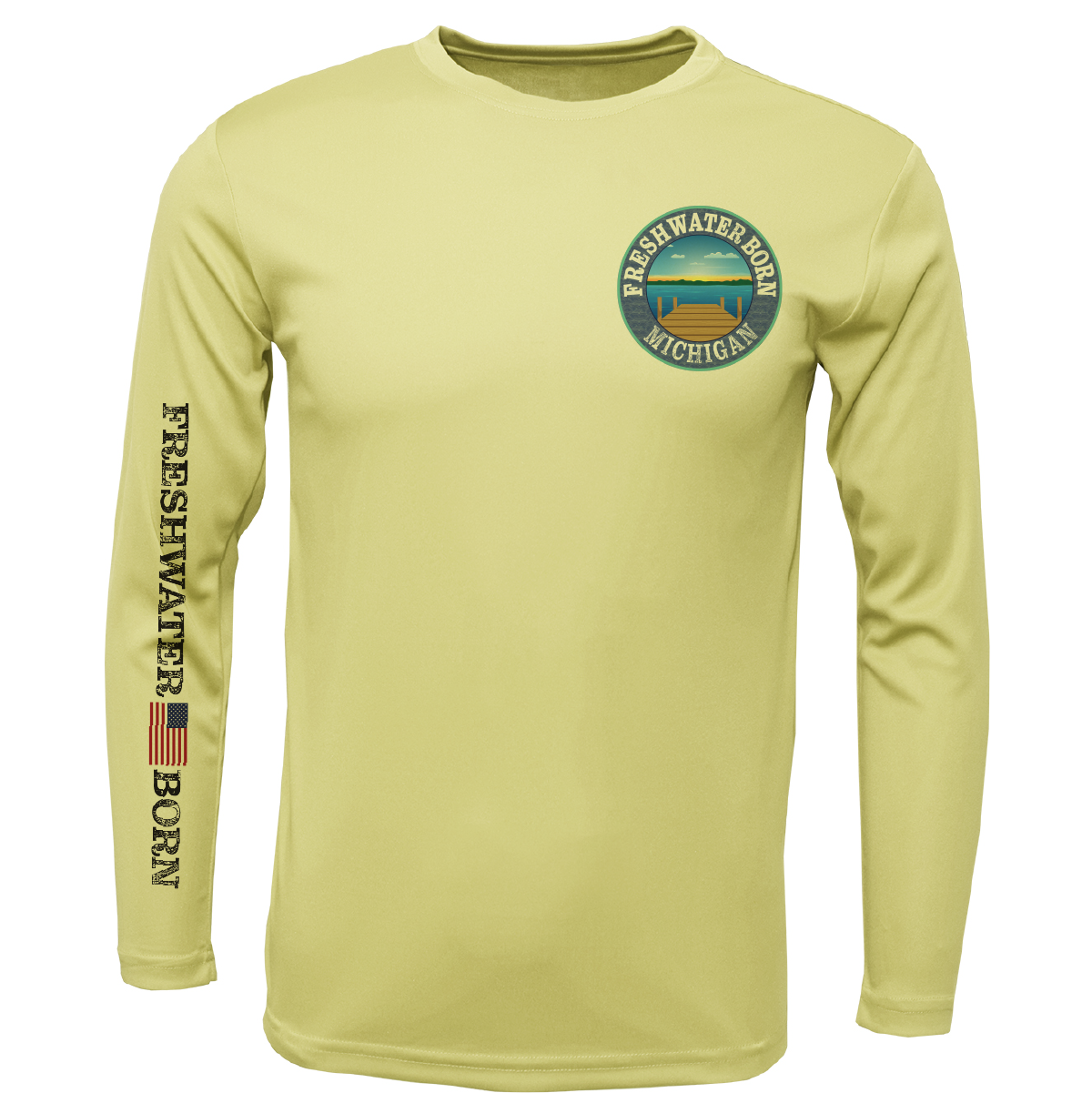 Michigan Freshwater Born "Surrender The Booty" Boy's Long Sleeve UPF 50+ Dry-Fit Shirt