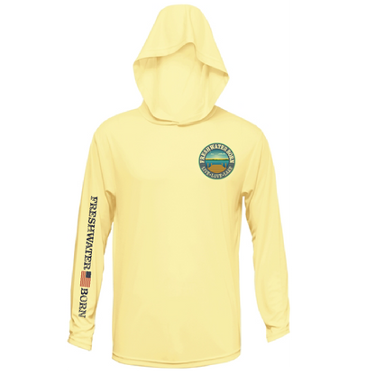 Freshwater Born- Hooked on America Boy's Long Sleeve UPF 50+ Dry-Fit Hoodie
