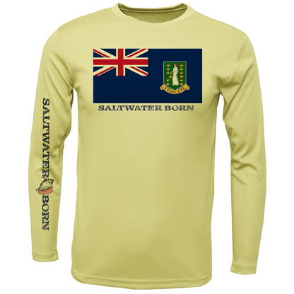 British Virgin Islands Flag Men's Long Sleeve UPF 50+ Dry-Fit Shirt