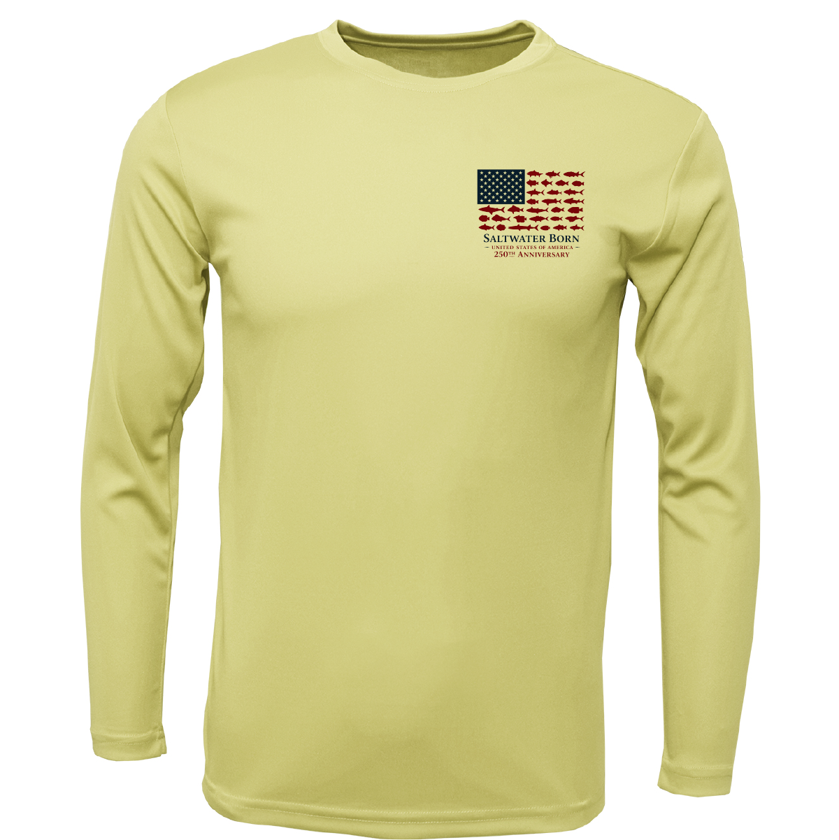 250th Anniversary Fish Flag Men's Long Sleeve UPF 50+ Dry-Fit Shirt