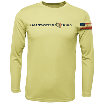 Eagle Ray Outline Men's Long Sleeve UPF 50+ Dry-Fit Shirt