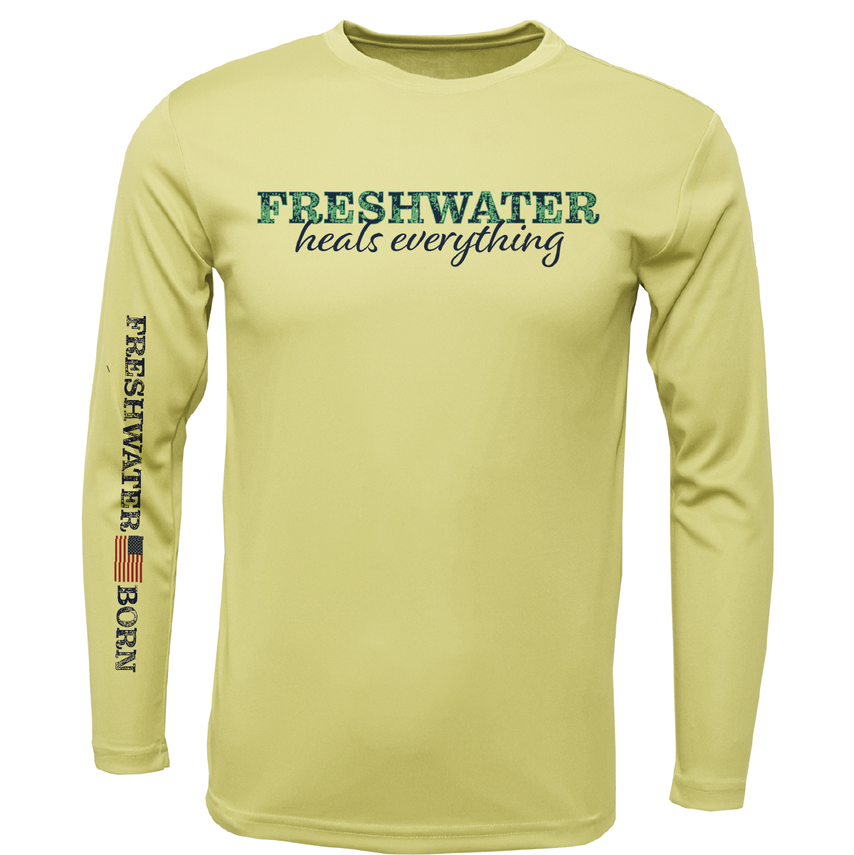 Florida "Freshwater Heals Everything" Girl's Long Sleeve UPF 50+ Dry-Fit Shirt