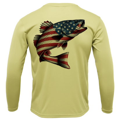 Chesapeake Bay USA Rockfish Men's Long Sleeve UPF 50+ Dry-Fit Shirt