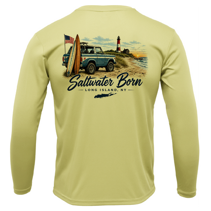 Long Island, NY Saltwater Born Beach Truck Men's Long Sleeve UPF 50+ Dry-Fit Shirt