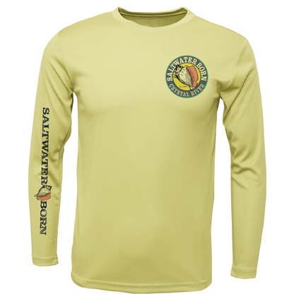 Crystal River, FL Scallop Men's Long Sleeve UPF 50+ Dry-Fit Shirt