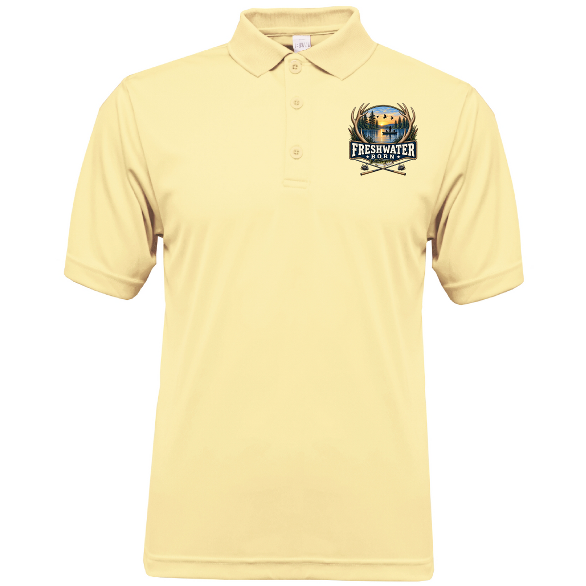 Freshwater Born Lake Life Men's Short Sleeve UPF 50+ Dry-Fit Polo
