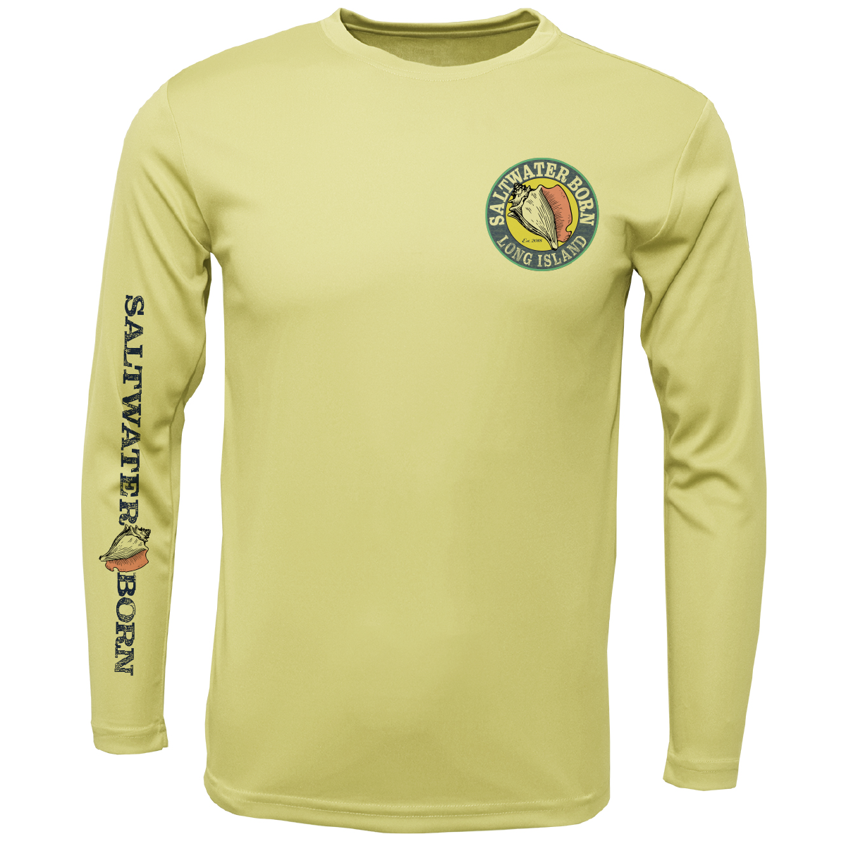 Long Island, NY State Flag Outline Men's Long Sleeve UPF 50+ Dry-Fit Shirt