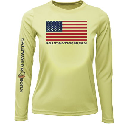 Key West, FL USA Born Girl's Long Sleeve UPF 50+ Dry-Fit Shirt
