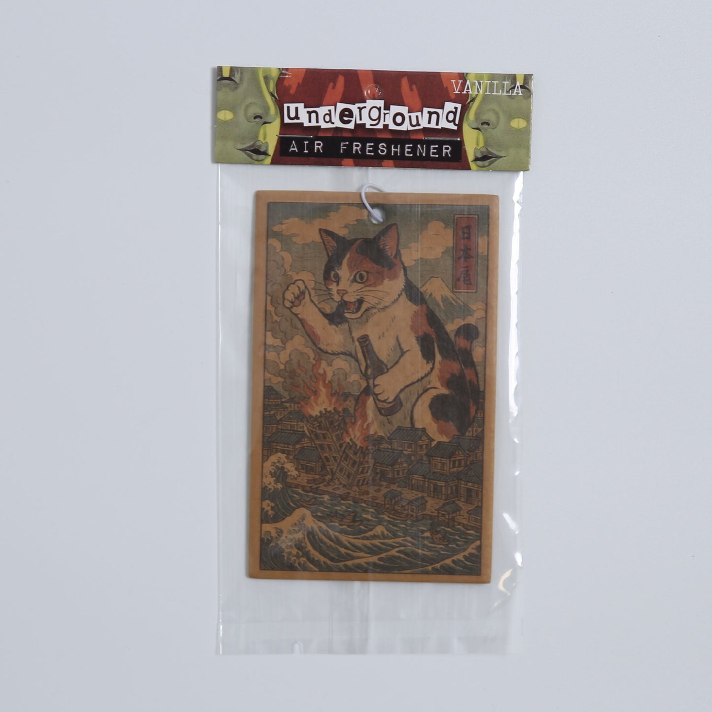 Cat Destroying City Ukiyo-E Air Freshener