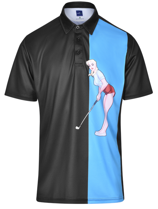 Chip In Mens Pin-Up Golf Polo Shirt by ReadyGOLF