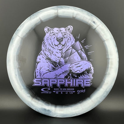 Gold Orbit Sapphire - Inverted Stamp