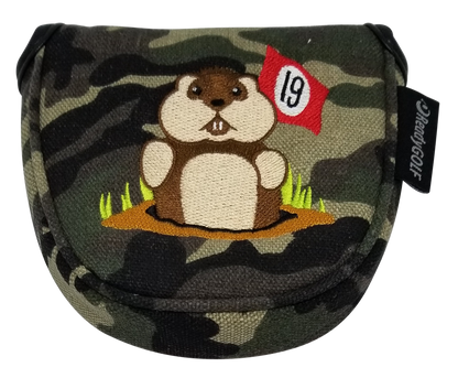 Dancing Gopher Camo Embroidered Mallet Putter Cover by ReadyGOLF