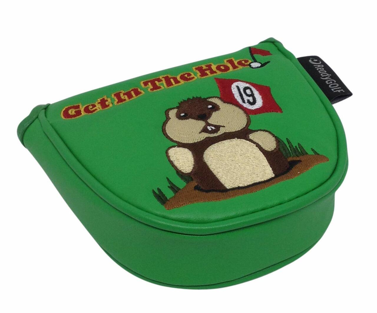 Dancing Gopher Green Embroidered Mallet Putter Cover by ReadyGOLF