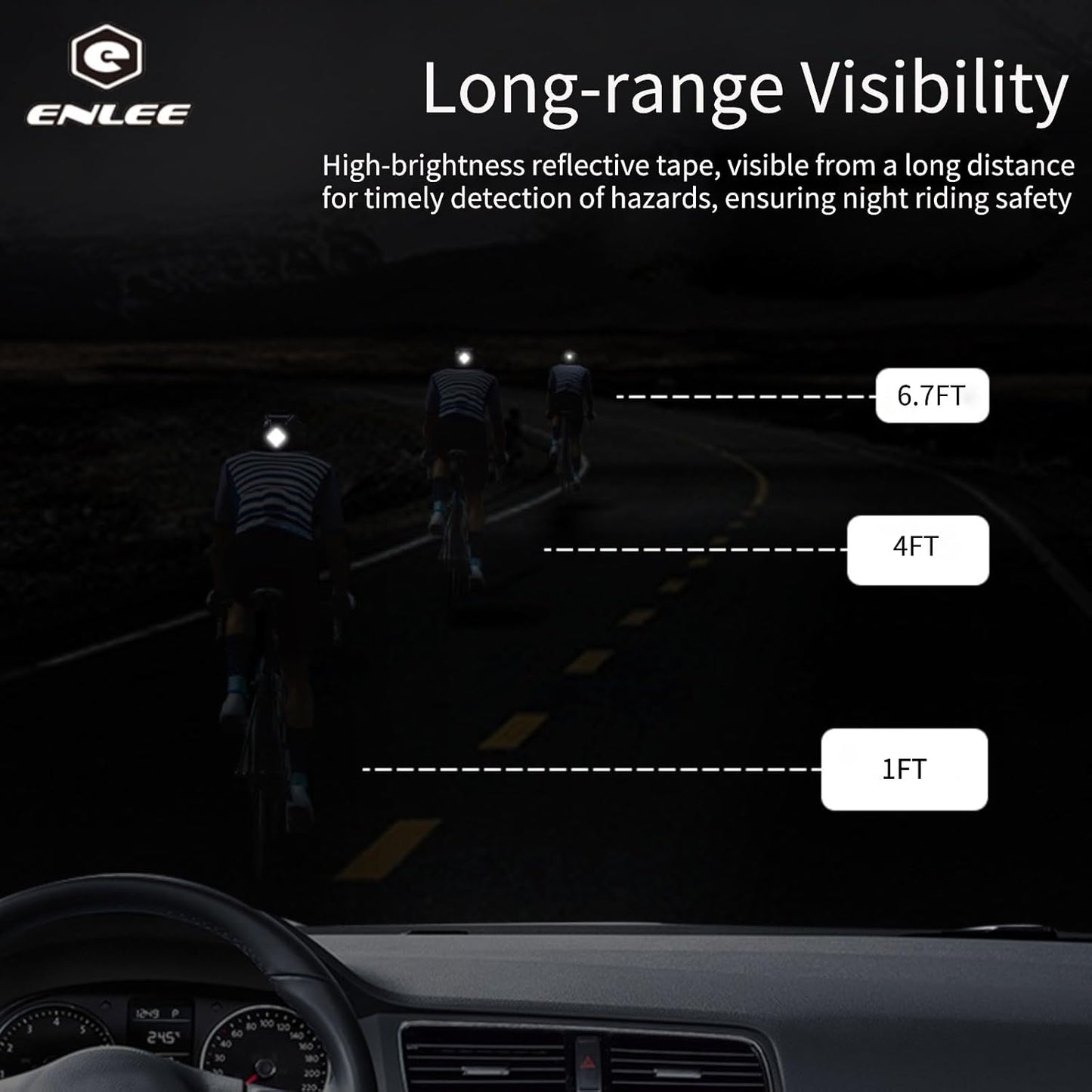 ENLEE Bicycle Reflective Stickers for Enhanced Safety - Bike Wheel Reflectors and Bicycle Stickers for Maximum Visibility E238